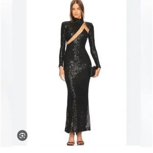 REVOLVE Black Sequin Long Sleeve Dress